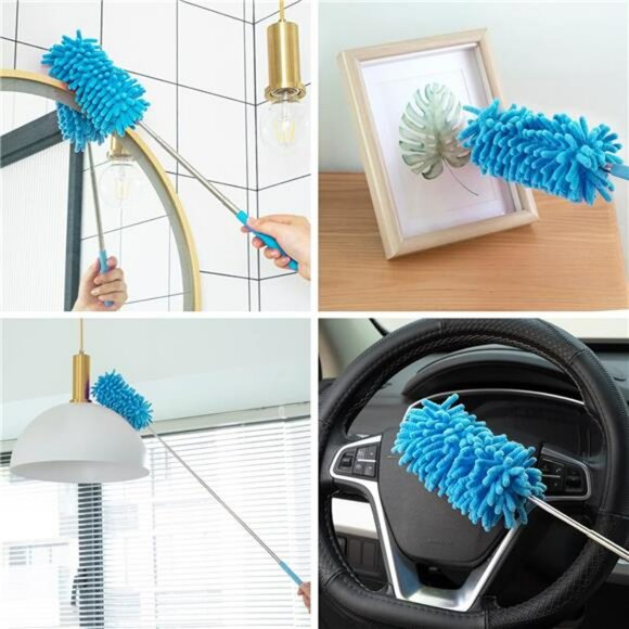 Microfiber duster with extendable pole washable dusting brush for home car - Picture 4 of 7
